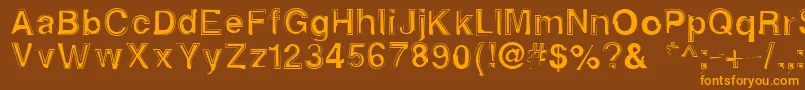 Alphasixteen Font – Orange Fonts on Brown Background