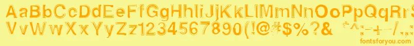 Шрифт Alphasixteen – оранжевые шрифты на жёлтом фоне