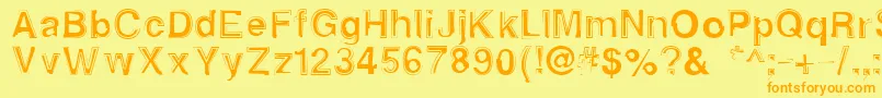 Alphasixteen Font – Orange Fonts on Yellow Background