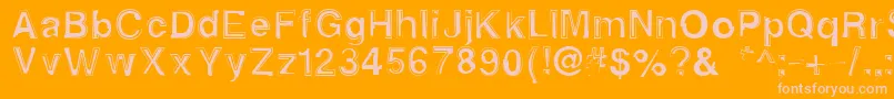 Alphasixteen-Schriftart – Rosa Schriften auf orangefarbenem Hintergrund