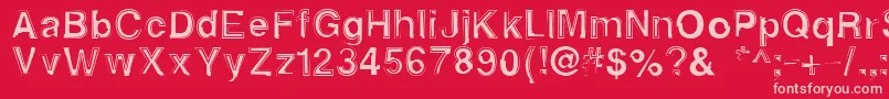 Alphasixteen Font – Pink Fonts on Red Background