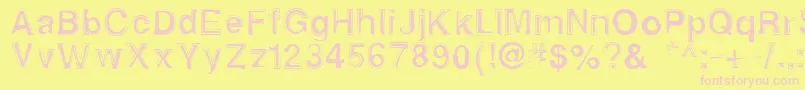 Alphasixteen Font – Pink Fonts on Yellow Background