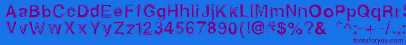 Alphasixteen Font – Purple Fonts on Blue Background