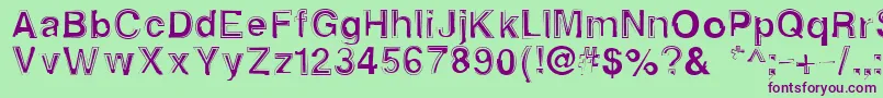 Alphasixteen Font – Purple Fonts on Green Background