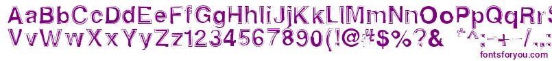 Alphasixteen-Schriftart – Violette Schriften auf weißem Hintergrund