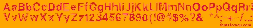 Alphasixteen Font – Red Fonts on Orange Background
