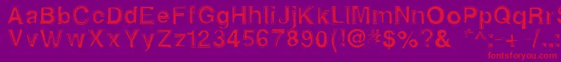 フォントAlphasixteen – 紫の背景に赤い文字
