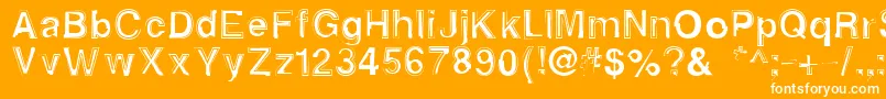 Alphasixteen Font – White Fonts on Orange Background