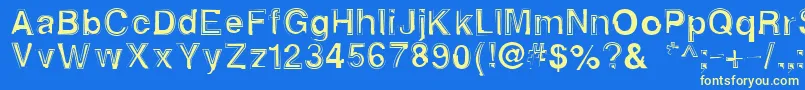 フォントAlphasixteen – 黄色の文字、青い背景