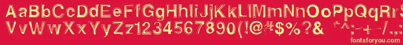 Alphasixteen Font – Yellow Fonts on Red Background