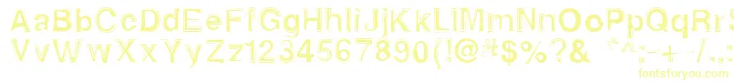 Alphasixteen-fontti – keltaiset fontit valkoisella taustalla