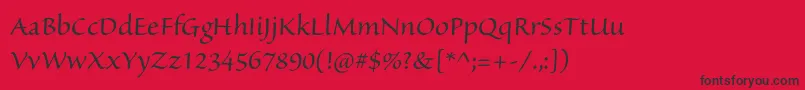 フォントSanvitoproSubh – 赤い背景に黒い文字