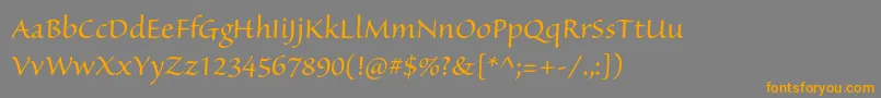 SanvitoproSubh-Schriftart – Orangefarbene Schriften auf grauem Hintergrund