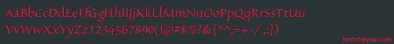 SanvitoproSubh Font – Red Fonts on Black Background