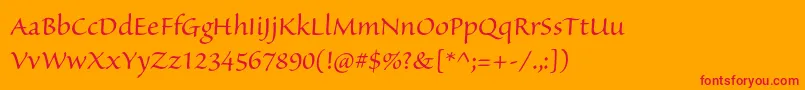 SanvitoproSubh Font – Red Fonts on Orange Background