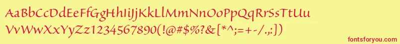 SanvitoproSubh Font – Red Fonts on Yellow Background