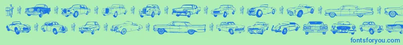Шрифт Old Car – синие шрифты на зелёном фоне