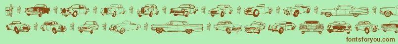 Old Car Font – Brown Fonts on Green Background