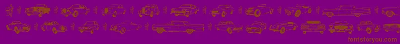 Old Car Font – Brown Fonts on Purple Background