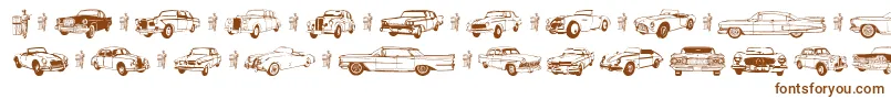 Fonte Old Car – fontes marrons em um fundo branco
