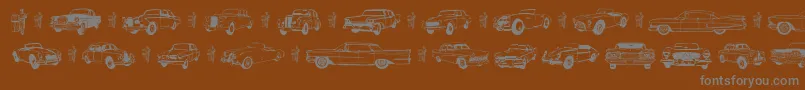 Old Car Font – Gray Fonts on Brown Background