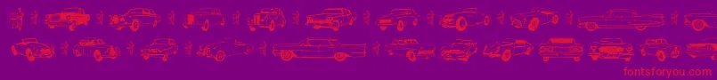 Old Car Font – Red Fonts on Purple Background