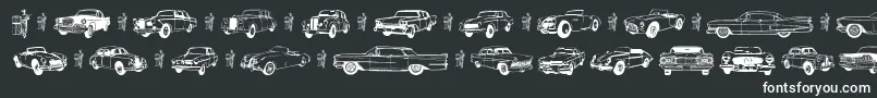 Old Car Font – White Fonts on Black Background