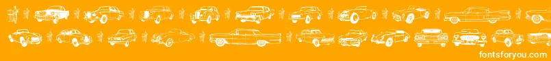 Old Car Font – White Fonts on Orange Background