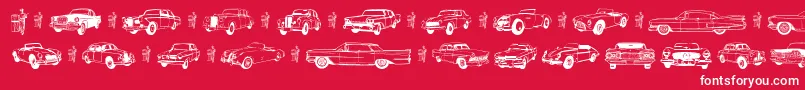 Old Car Font – White Fonts on Red Background