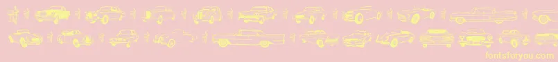 Old Car Font – Yellow Fonts on Pink Background