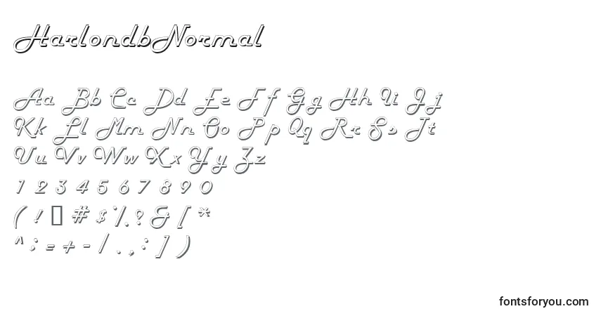 Czcionka HarlondbNormal – alfabet, cyfry, specjalne znaki
