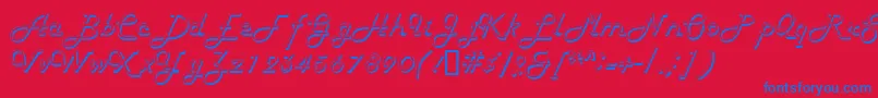 HarlondbNormal Font – Blue Fonts on Red Background