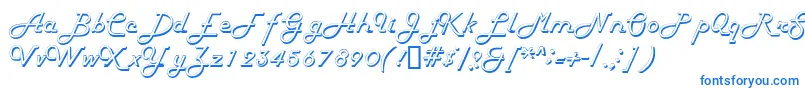 フォントHarlondbNormal – 白い背景に青い文字