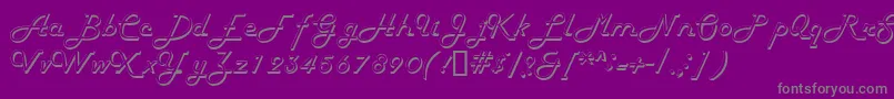 フォントHarlondbNormal – 紫の背景に灰色の文字