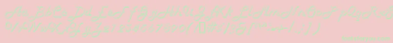 HarlondbNormal-Schriftart – Grüne Schriften auf rosa Hintergrund