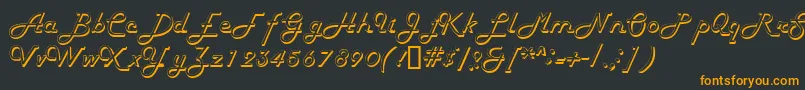 フォントHarlondbNormal – 黒い背景にオレンジの文字