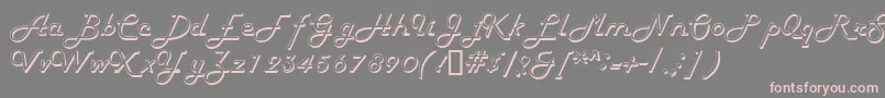 HarlondbNormal-Schriftart – Rosa Schriften auf grauem Hintergrund