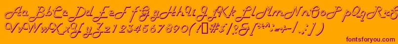 HarlondbNormal-Schriftart – Violette Schriften auf orangefarbenem Hintergrund