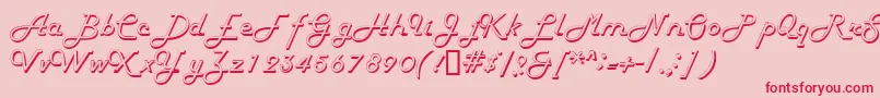 フォントHarlondbNormal – ピンクの背景に赤い文字