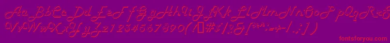 HarlondbNormal-Schriftart – Rote Schriften auf violettem Hintergrund