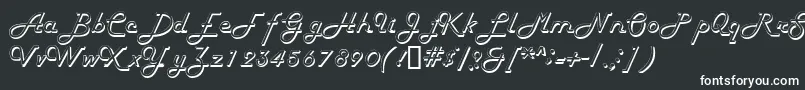 フォントHarlondbNormal – 黒い背景に白い文字