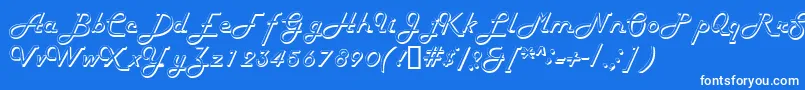 フォントHarlondbNormal – 青い背景に白い文字