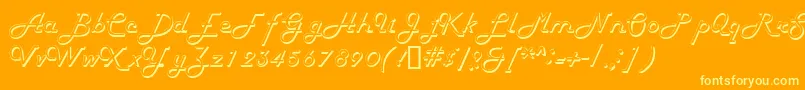 HarlondbNormal Font – Yellow Fonts on Orange Background