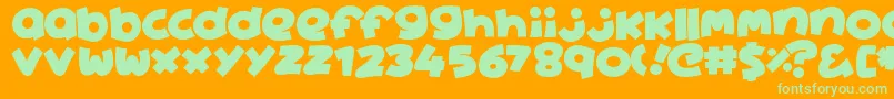 Fonte Aine – fontes verdes em um fundo laranja