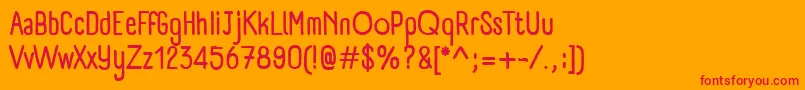 フォントPanforteRegular – オレンジの背景に赤い文字