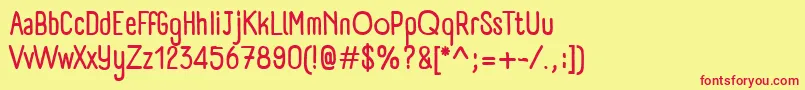 PanforteRegular Font – Red Fonts on Yellow Background