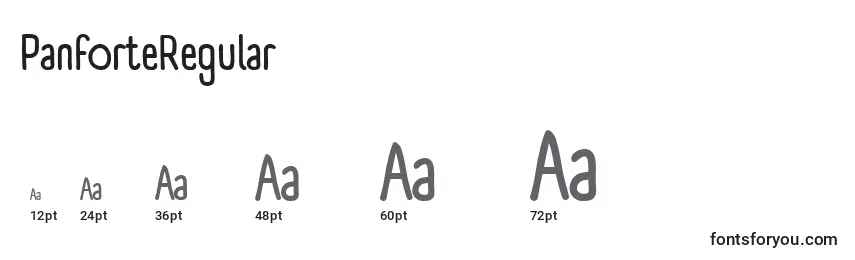 PanforteRegular Font Sizes