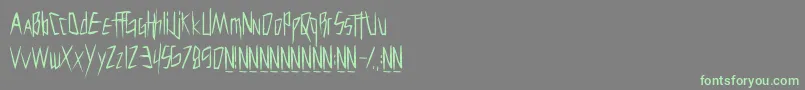 Cutthroatclawmarks-Schriftart – Grüne Schriften auf grauem Hintergrund