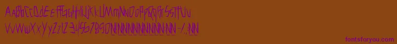 Fonte Cutthroatclawmarks – fontes roxas em um fundo marrom