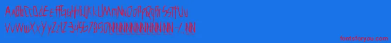 フォントCutthroatclawmarks – 赤い文字の青い背景